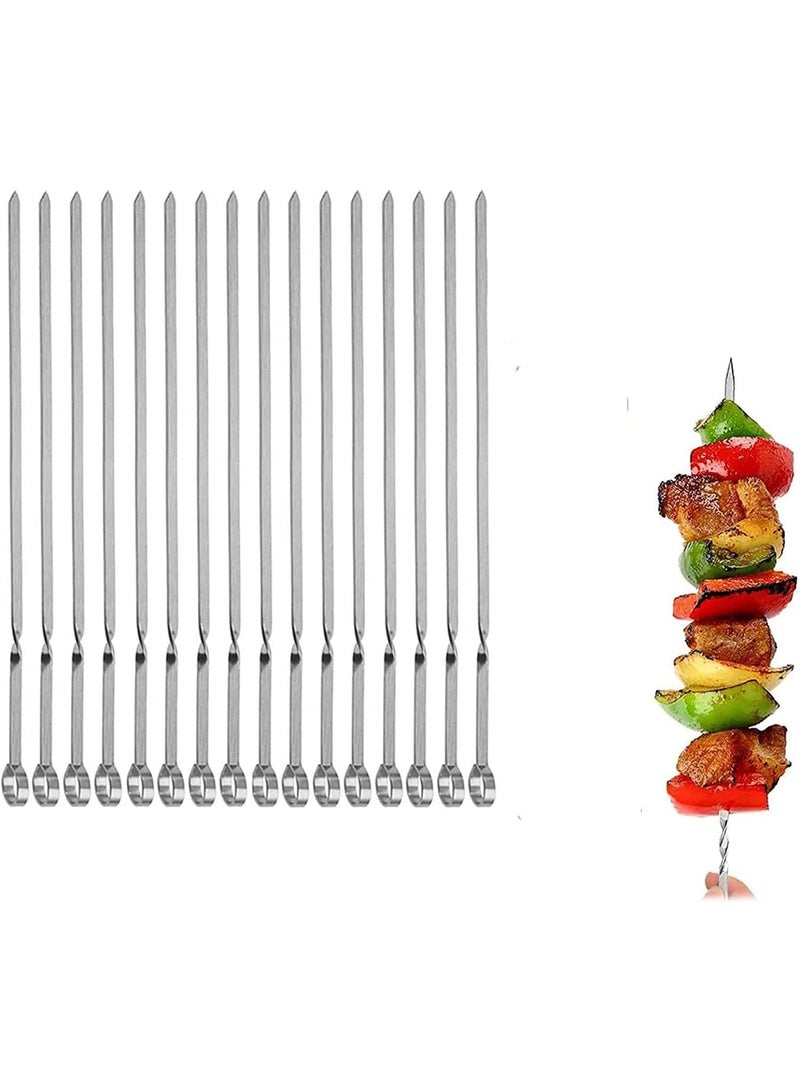 معدنية سكيورز للشواء,كابوب سكيورز,شقة شواء شواء سكيورز,شواء سكيورز مجموعة,شواء قابلة لإعادة الاستخدام (14 "سكيورز (16 حزمة)) - Image 1